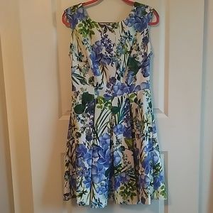 Floral Blue and Green Dress